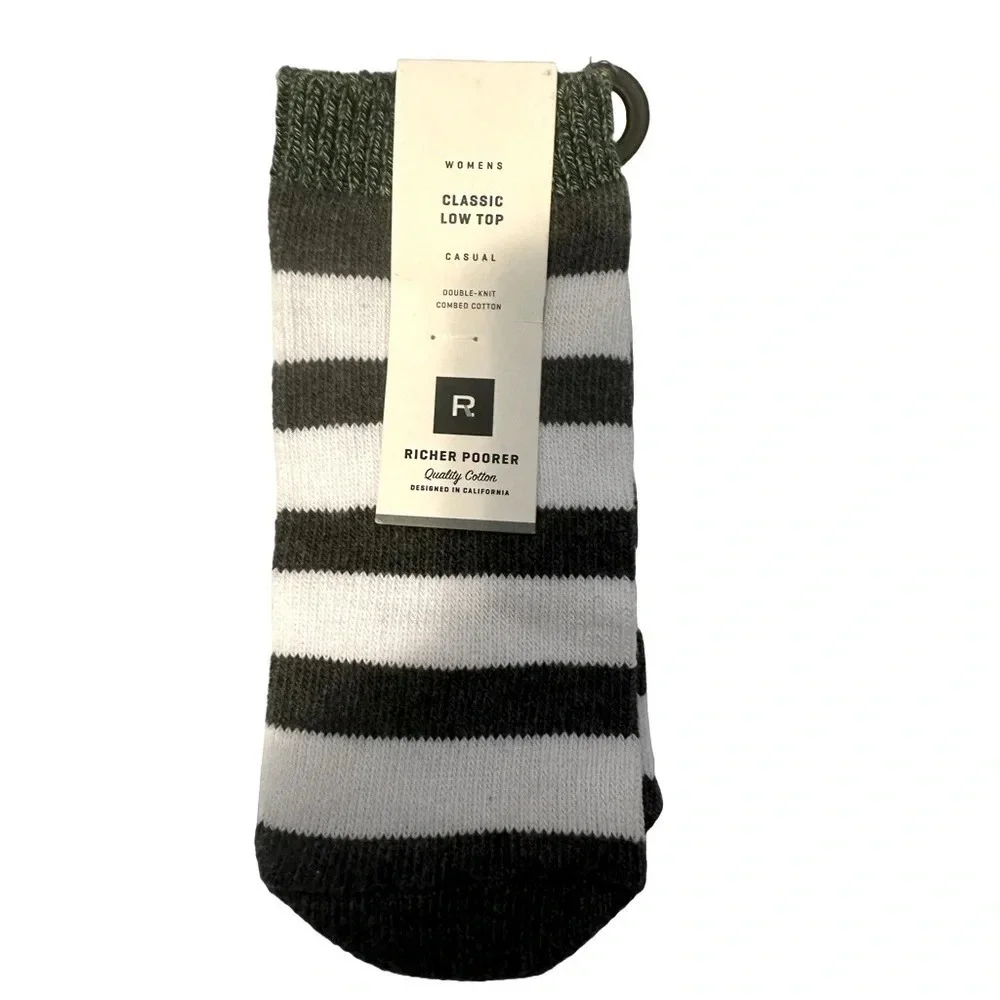 Richer Poorer Casual Low Top Double Knit Cotton Socks, Size 5-10